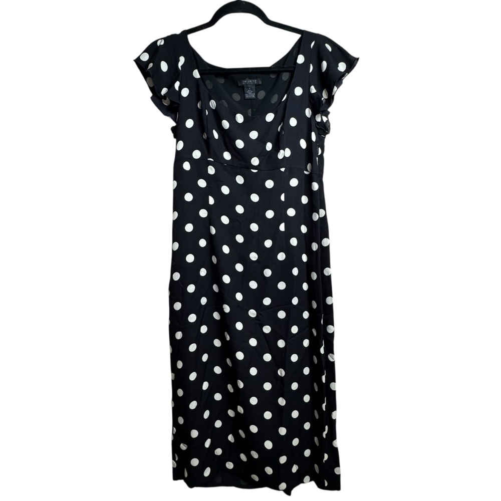 Vintage The Limited 100% Silk Black White Polka Dot Dress 6 Y2K 1990s N34